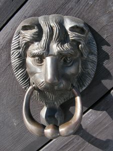 Lion door knocker
